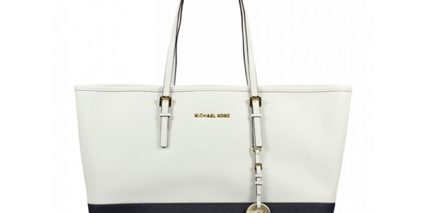 Dizajnová kabelka Michael Kors Travel Tote WHT/Navy