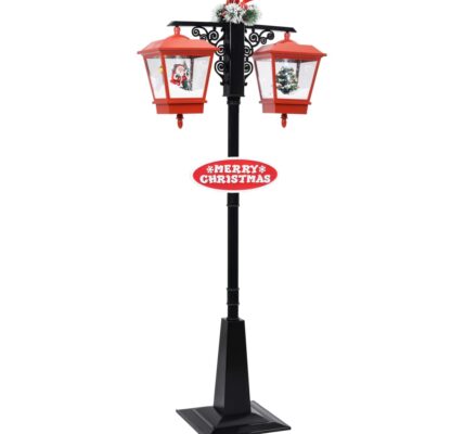 vidaXL Vianočná pouličná lampa so Santom čierno-červená 81x40x188 cm PVC