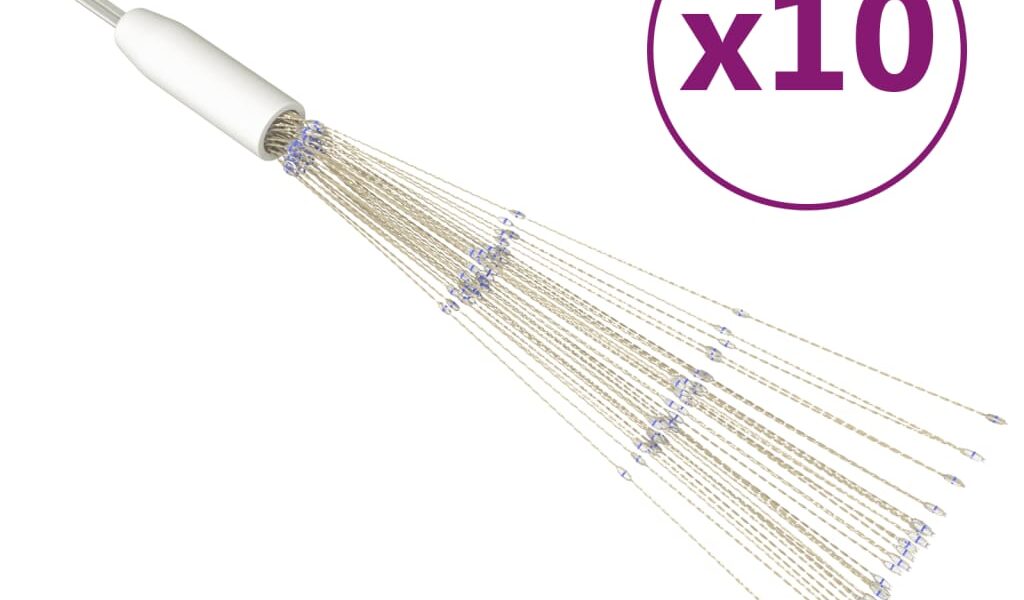 vidaXL Vonkajšie vianočné prskavky 10 ks, modré 20 cm, 1400 LED