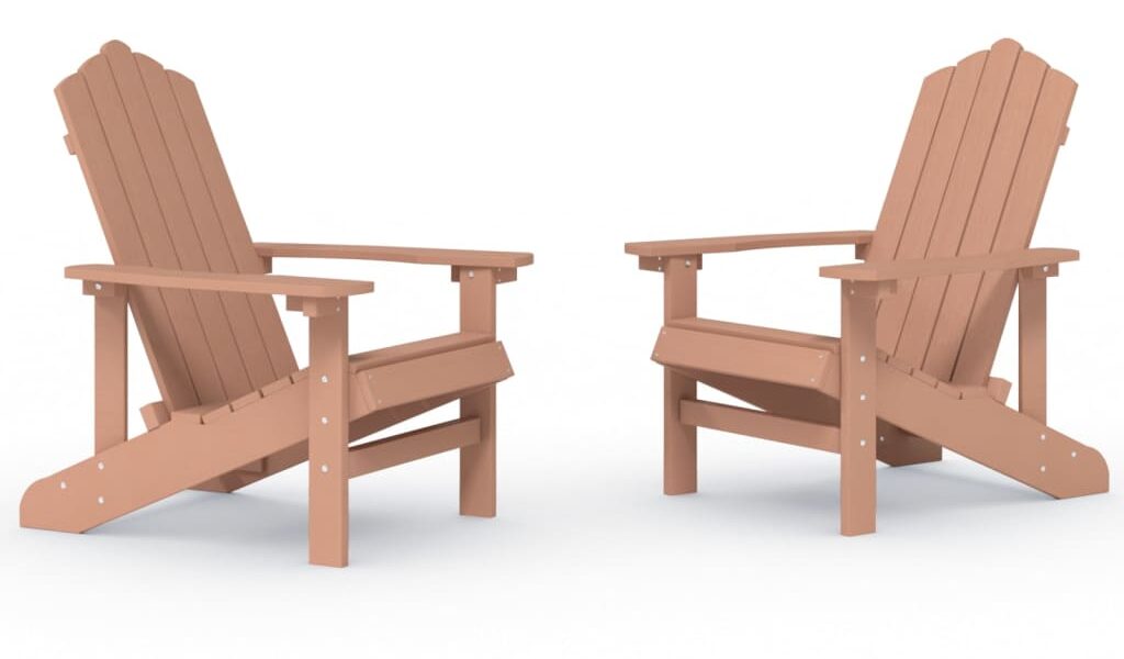 vidaXL Záhradné stoličky Adirondack 2 ks HDPE hnedé