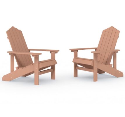 vidaXL Záhradné stoličky Adirondack 2 ks HDPE hnedé