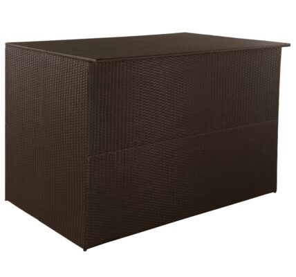 vidaXL Záhradný úložný box hnedý 150x100x100 cm polyratanový