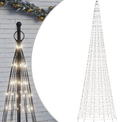 vidaXL Svetlo na vianočný stromček na stožiar 1534LED stud.biele 500cm