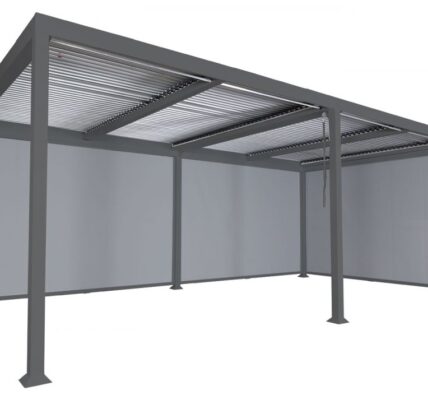 Bioklimatická pergola HWC-L46 3×6 so 3 bočnými stenami Antracit