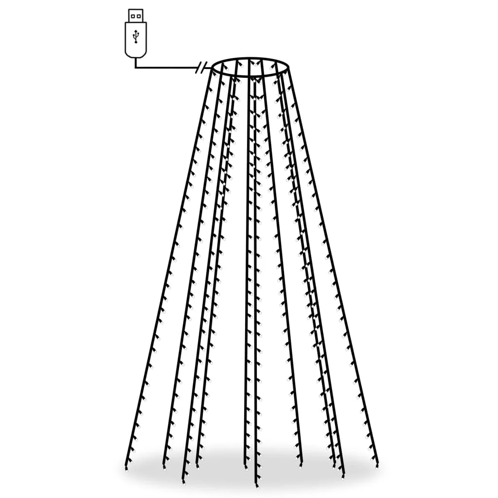 vidaXL Svetelná sieť na vianočný stromček 300 LED, modrá 300 cm