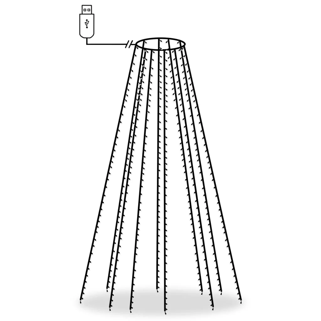 vidaXL Svetelná sieť na vianočný stromček 400 LED, modrá 400 cm